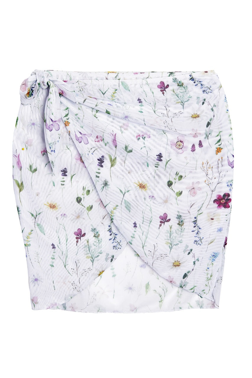 OTM Exclusive: Bridget Wrap Skirt in White Floral