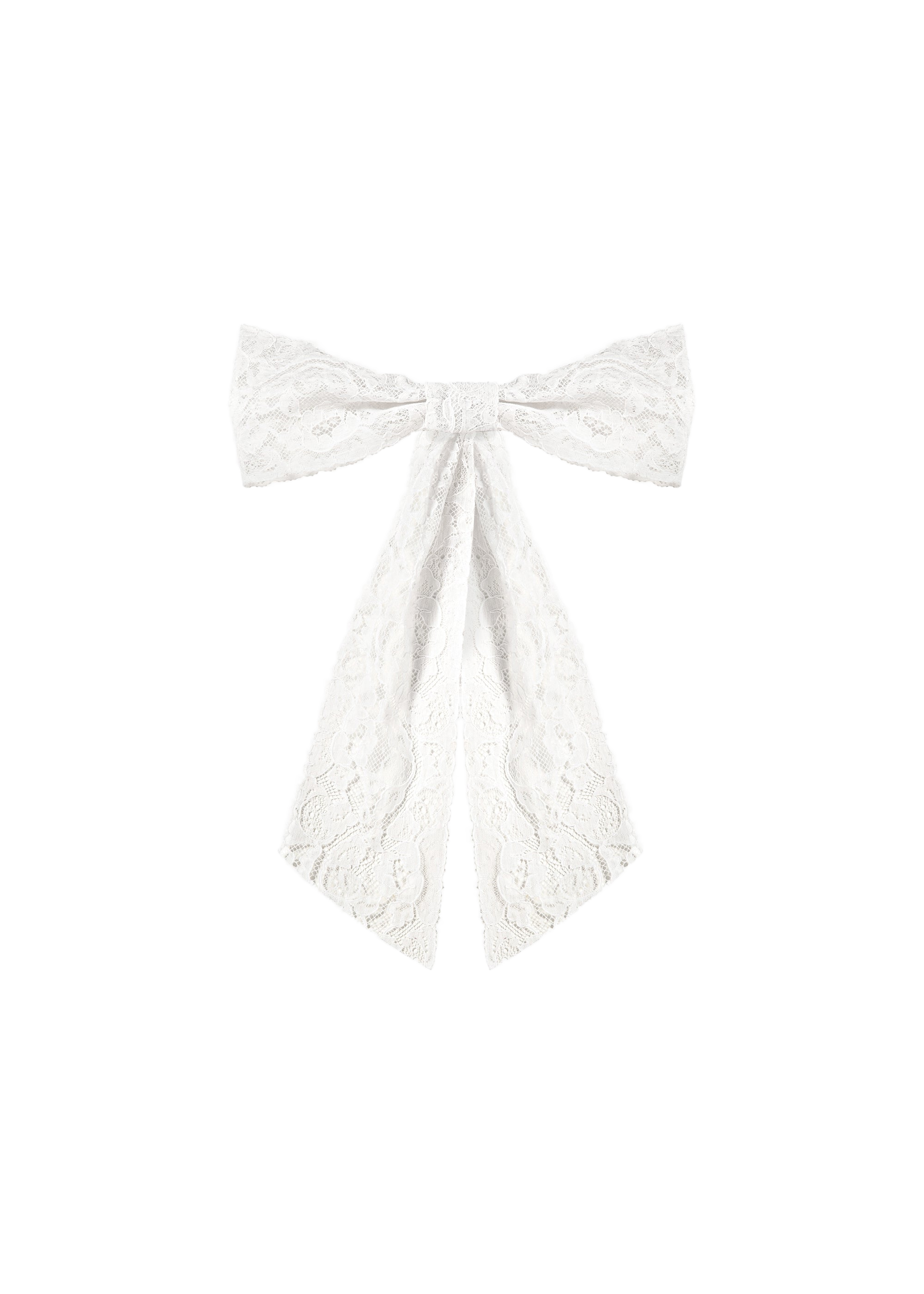 Lucia Bow Barrette in White