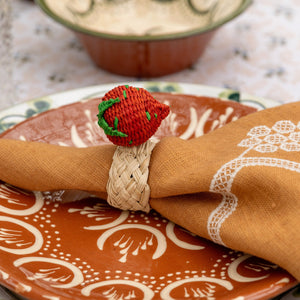 Napkin Rings Strawberry, Set Of 4