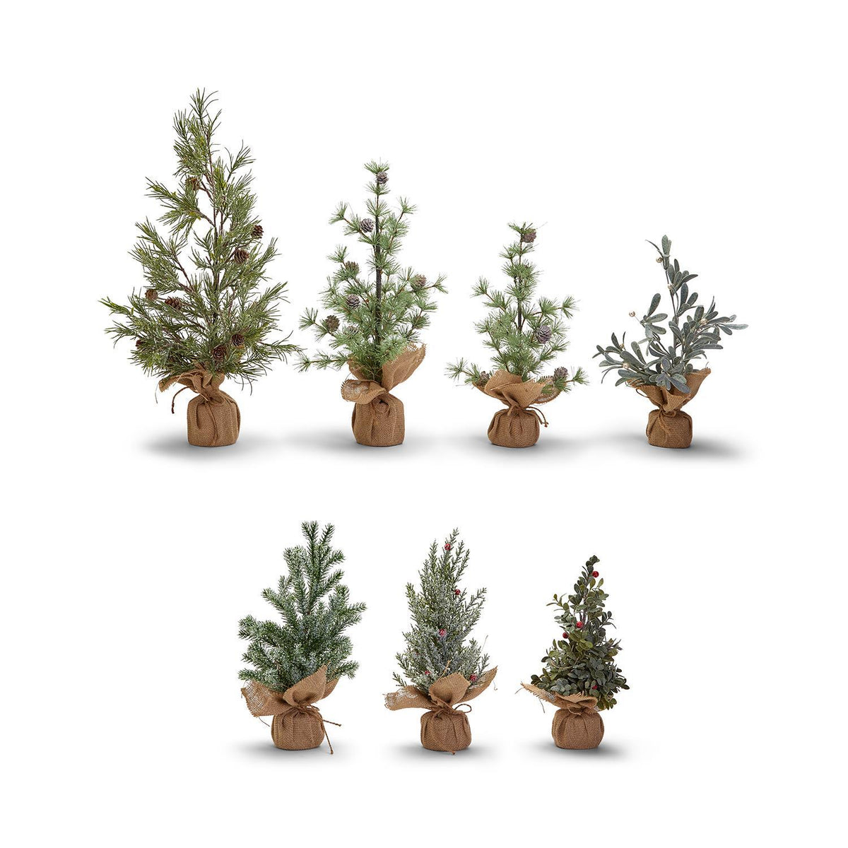 Frosted Evergreens Holiday Tree, Set of 7