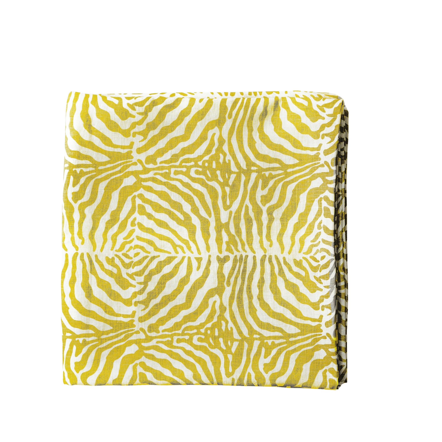 Zebra Yellow Tablecloth in Linen