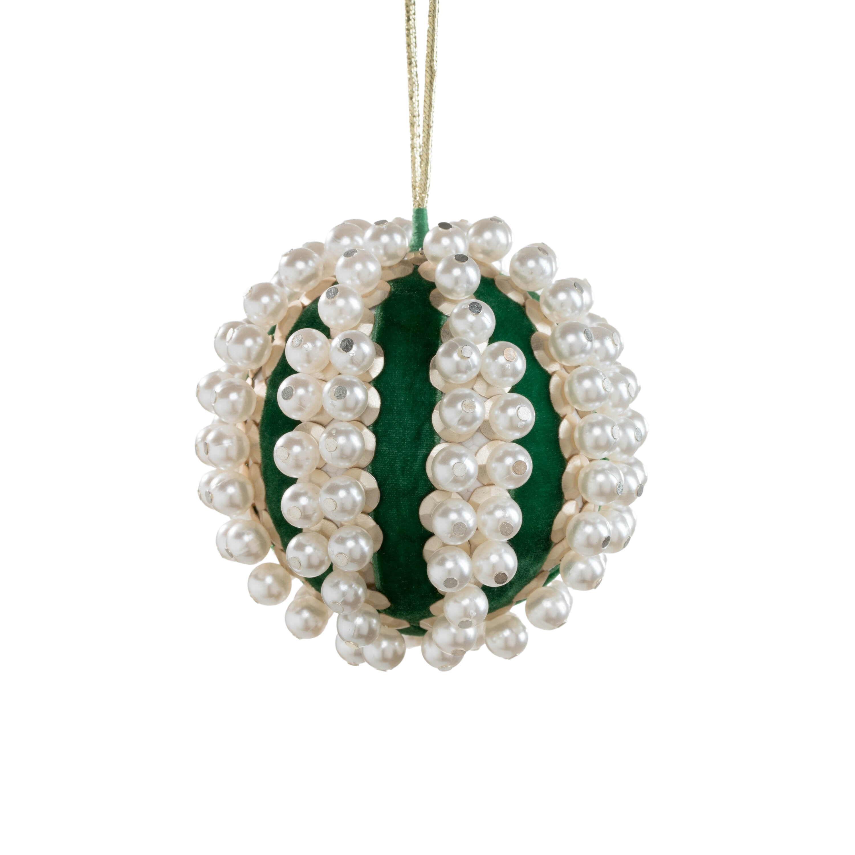 Pearl and Velvet Ball Ornament