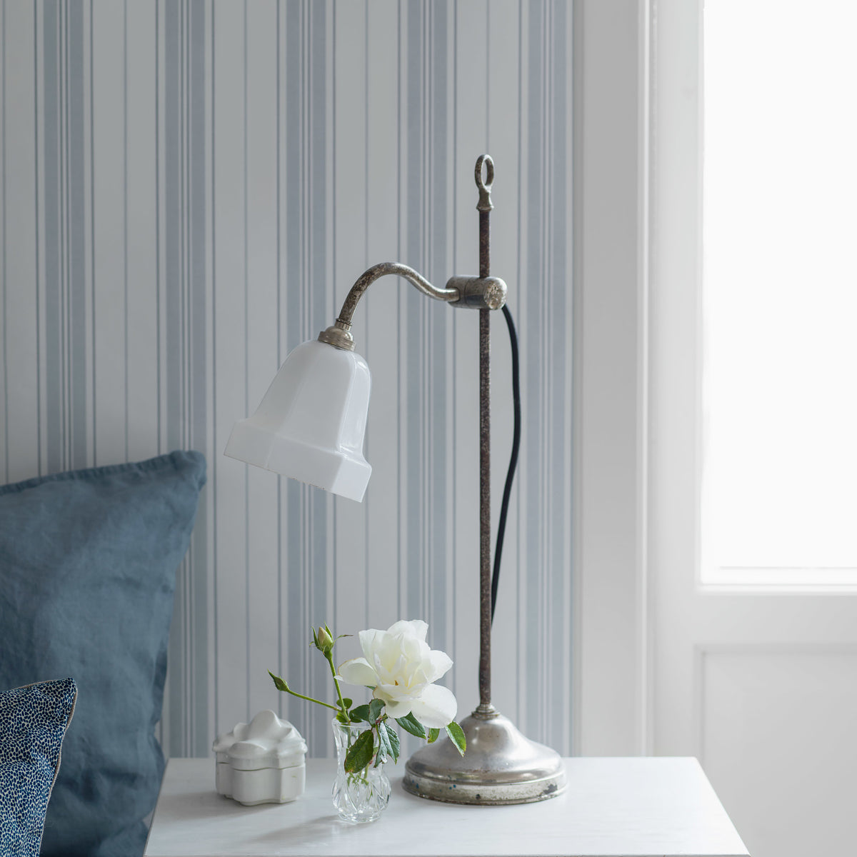 Boråstapeter Hamnskär Stripe Wallpaper in Blue