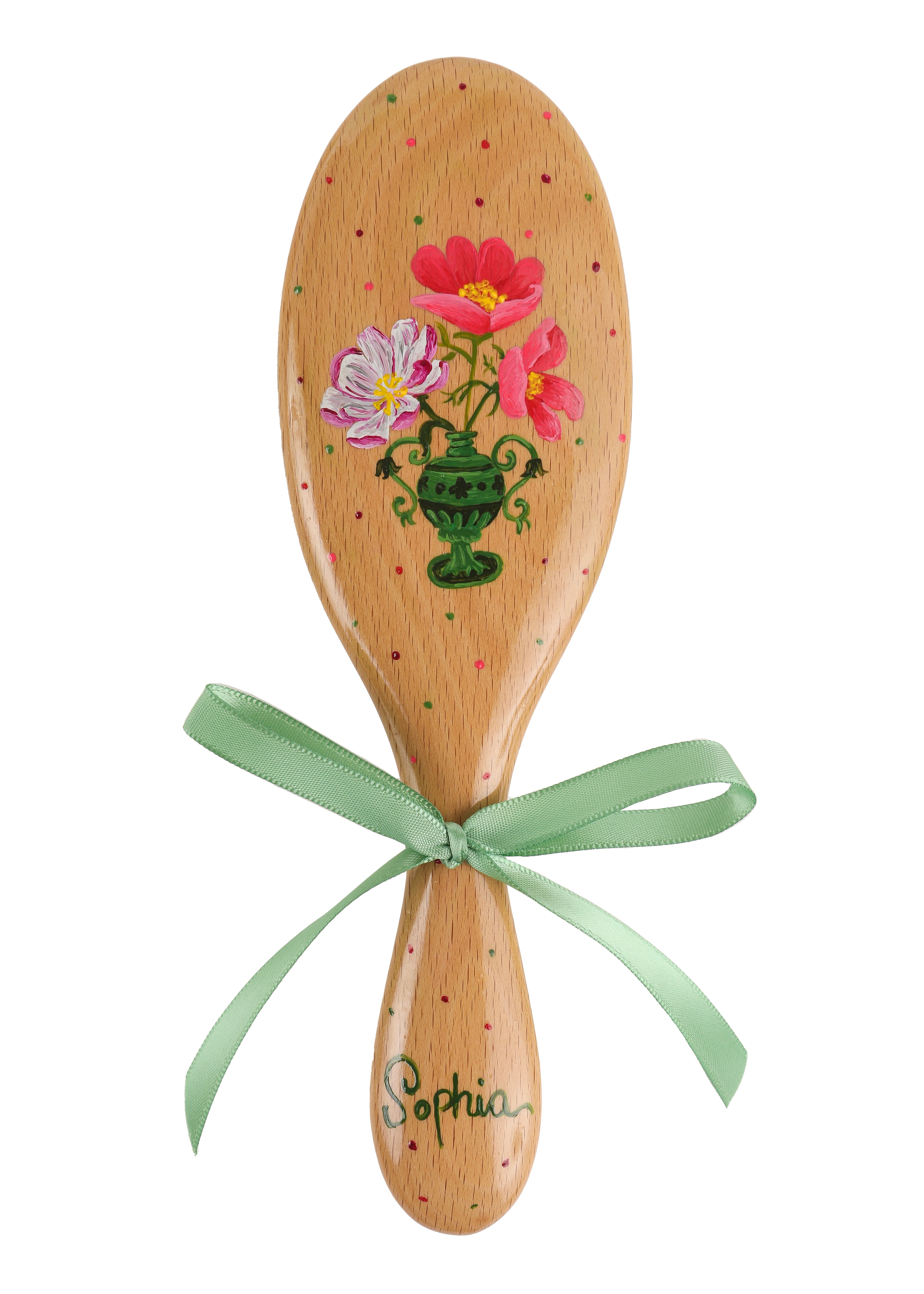 Hairbrush in Green Vase