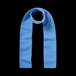 Blue Solid Scarf with Thin Stripe