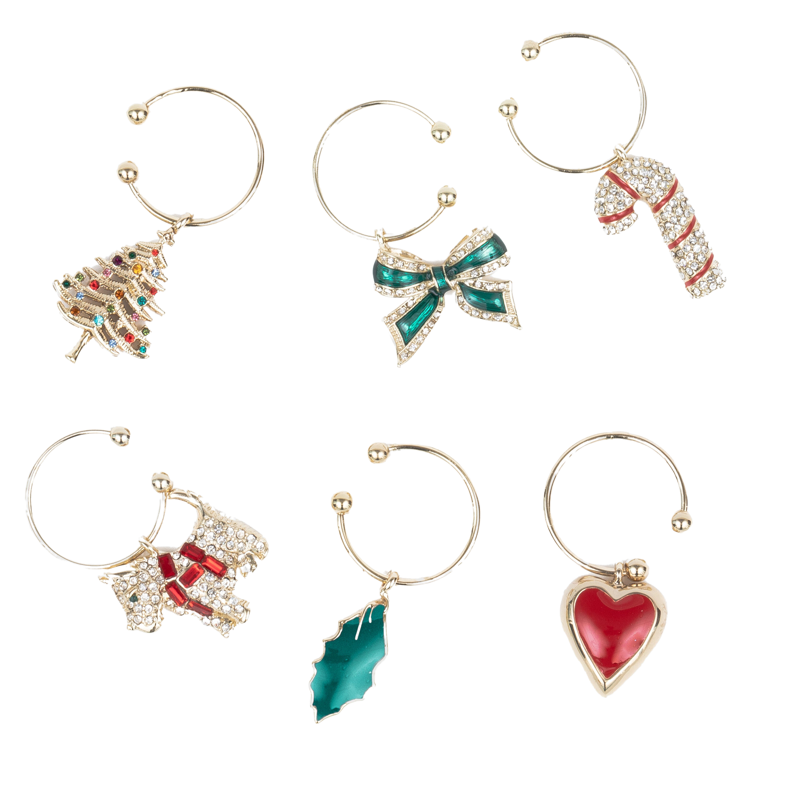 Christmas Wine Charms