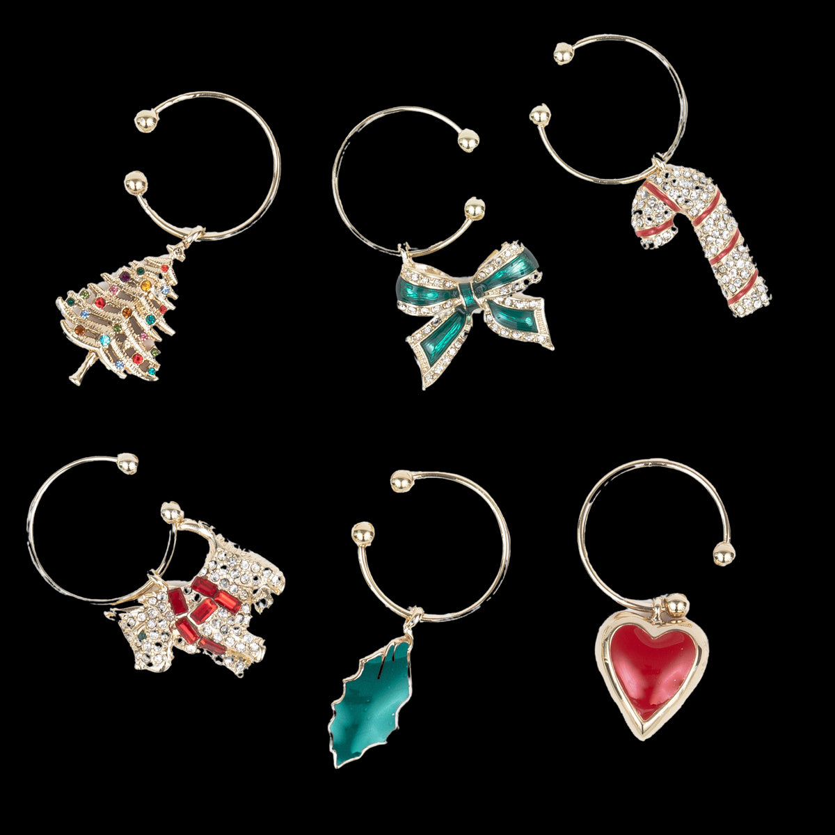 Christmas Wine Charms