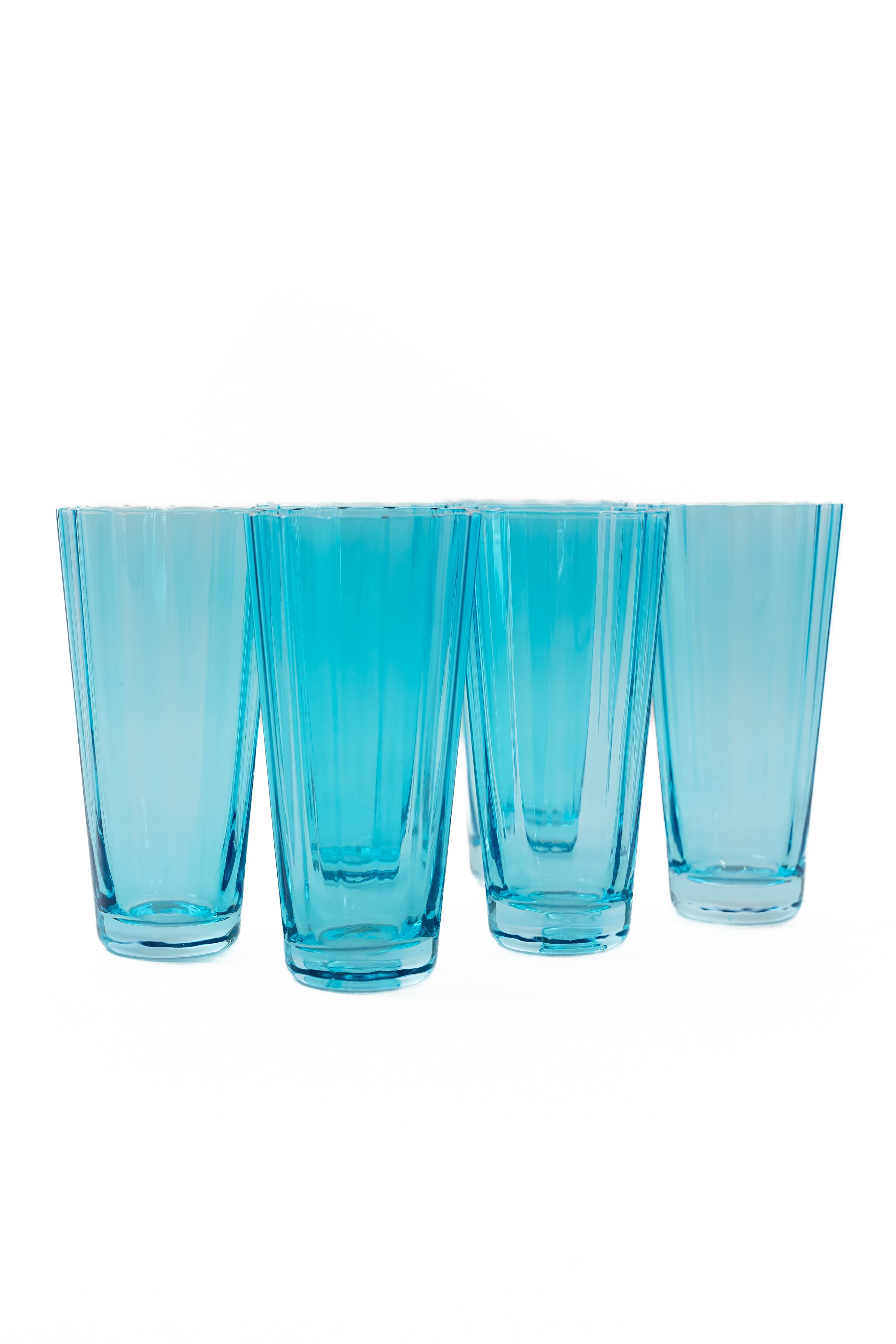 Estelle Colored Sunday High Balls, Set of 6 in Ocean Blue