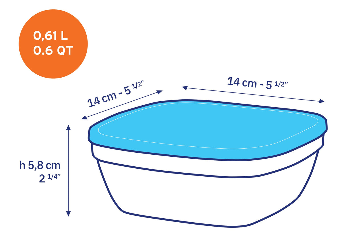 Freshbox Square Bowl with Lid