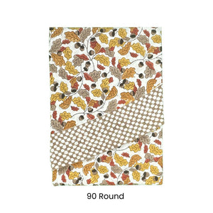 Acorns and leaves hand block print tablecloth