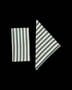 Vera Stripe Napkins in Green Set of 2