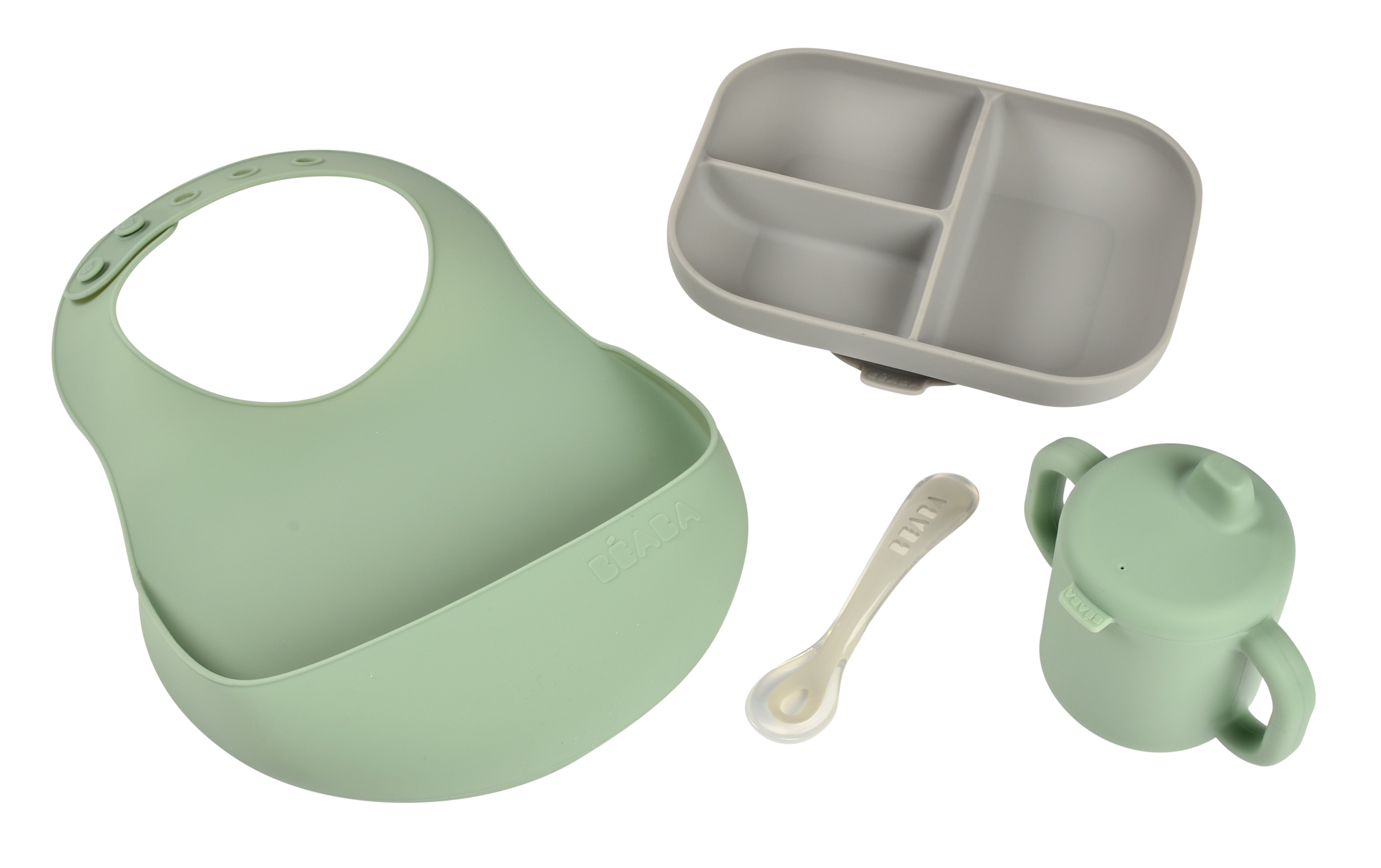 BÉABA The Essentials Silicone Meal Set in Grey/Sage