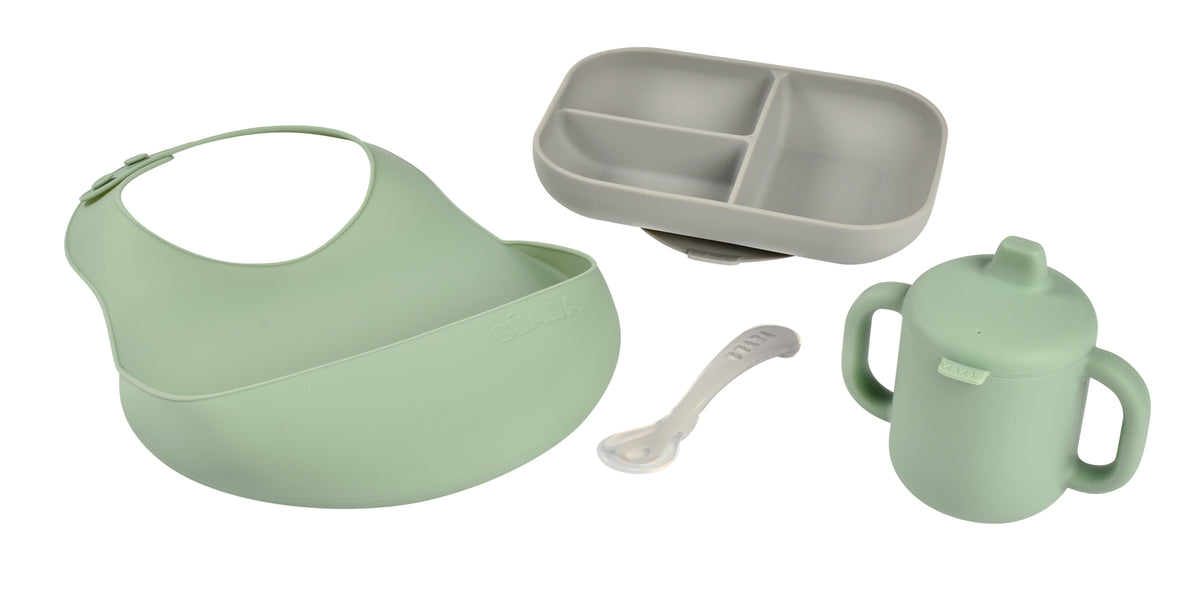 BÉABA The Essentials Silicone Meal Set in Grey/Sage