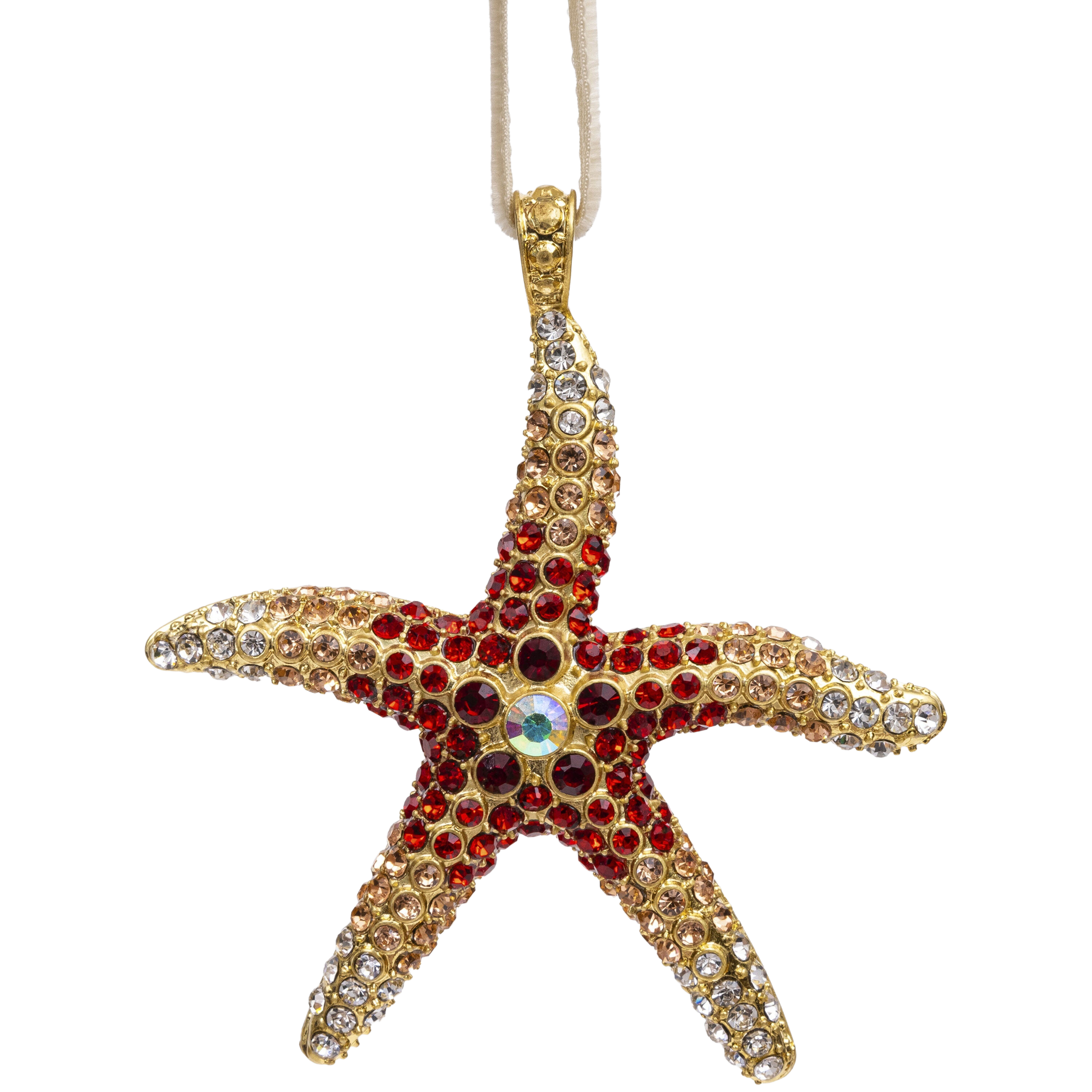 Starfish Hanging Ornament in Coral