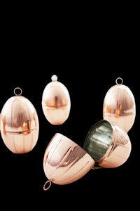 CMK Vintage Inspired Copper Handmade Egg Ornaments, Set of 4