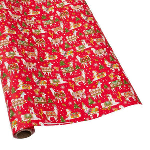 Hello Dolli Gift Wrapping Paper on Red Soft Touch, 30" x 8' Roll