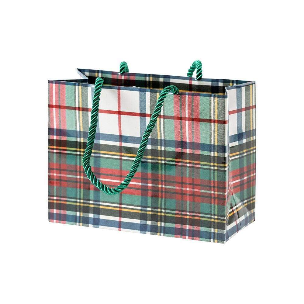 Dress Stewart Tartan Small Gift Bag in White