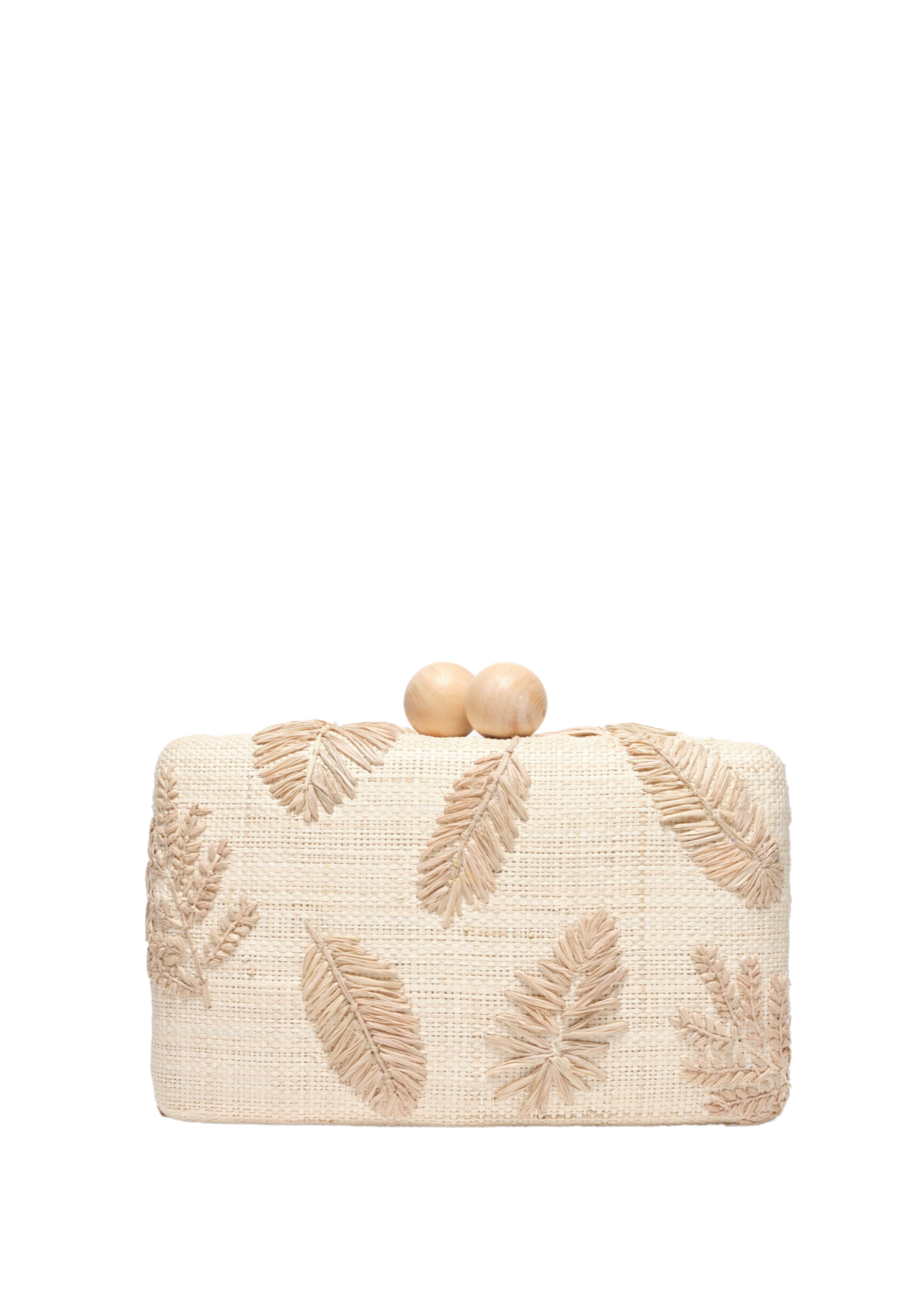 Nova Embroidered Straw Clutch Bag