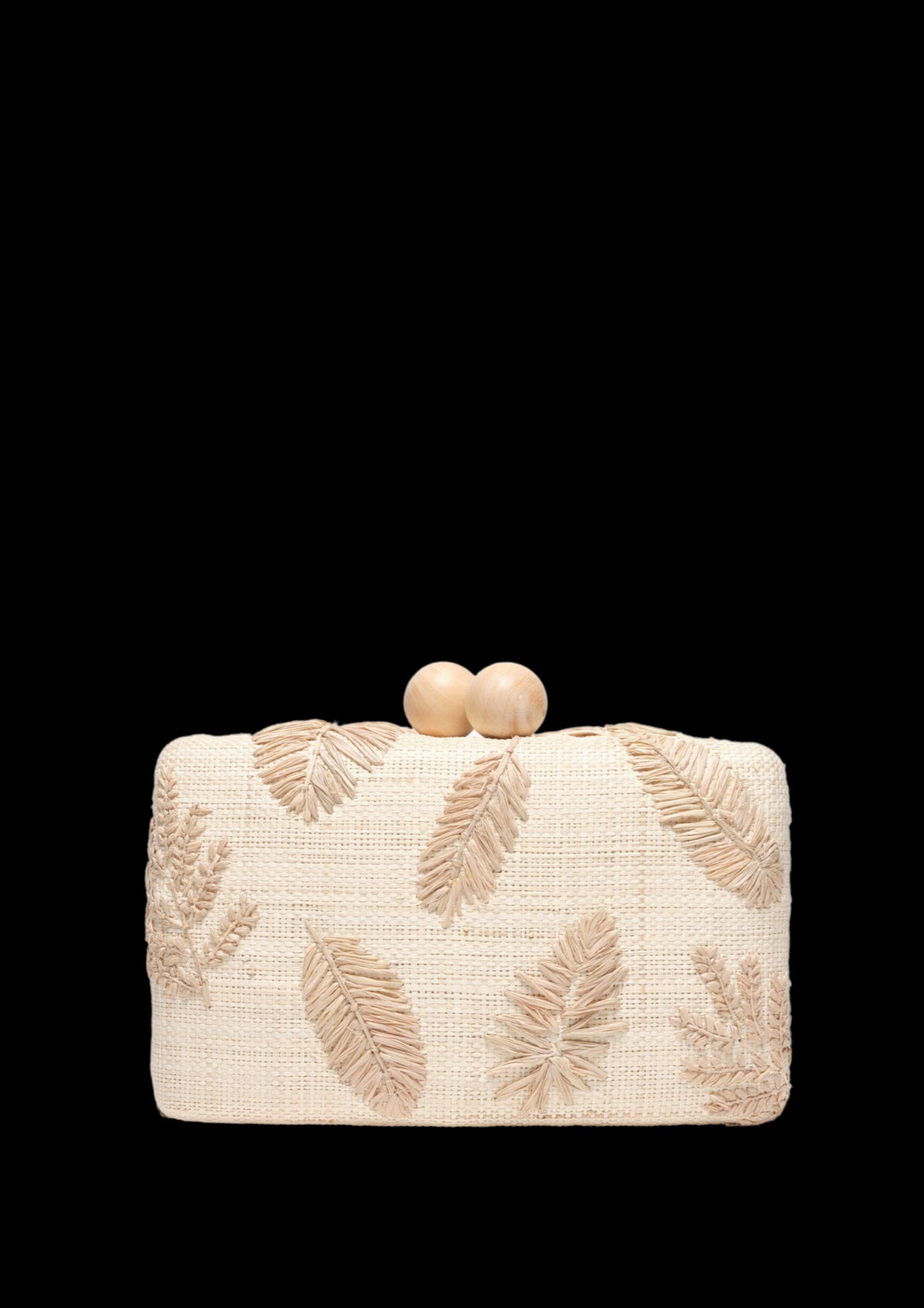 Nova Embroidered Straw Clutch Bag