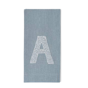 Monogram Twig Hand Towel in Sky Blue