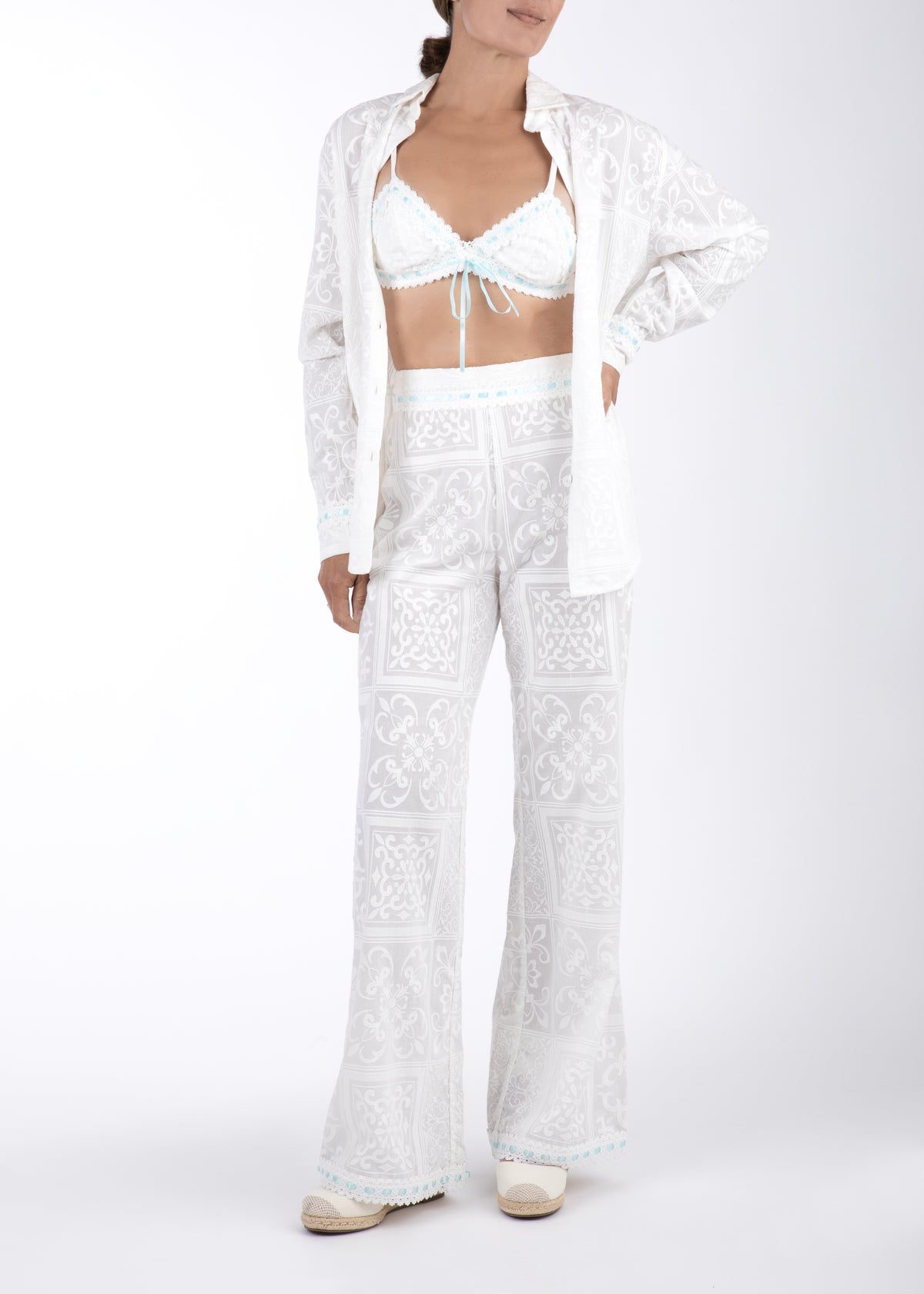 Something Blue Pants in White