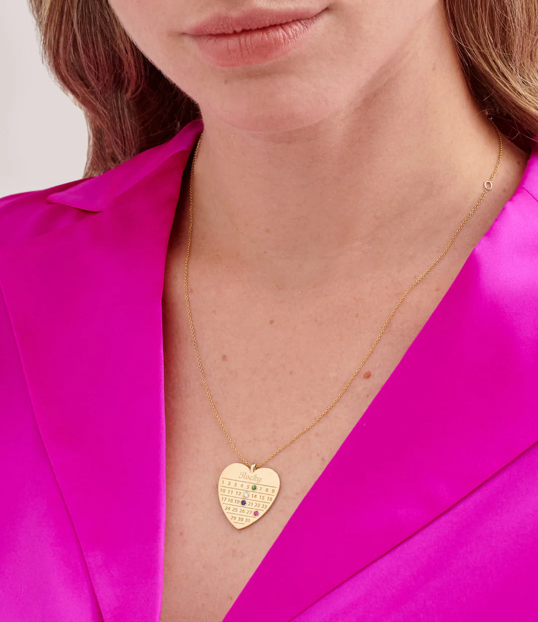 Heart Diamond Days Calendar Necklace