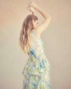 Manon Dress in Turquoise Peony Chiffon