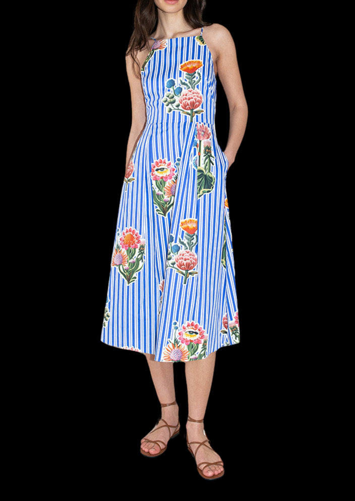 Goreti Cotton Midi Dress in California Garden