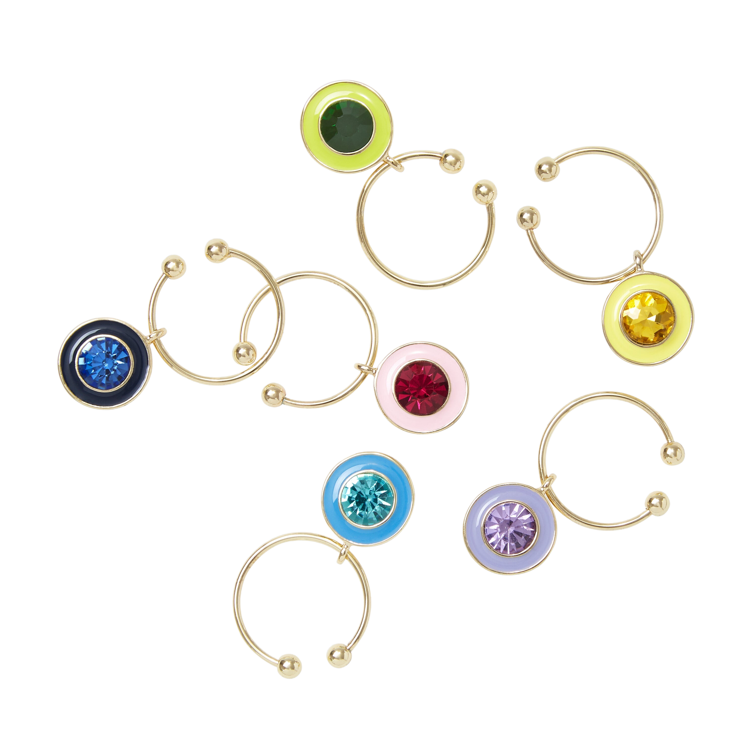 Enamel Gem Wine Charms