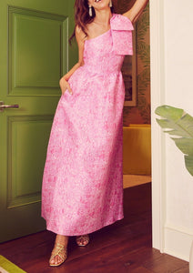 Caroline Gown in Pink Bubble Jacquard