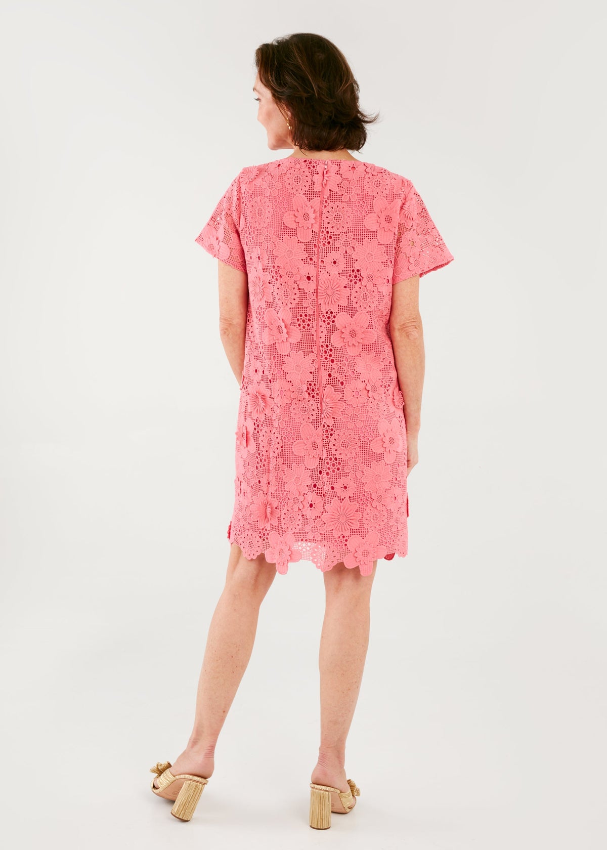 Lulu Dress in Carnation 3D Lace