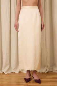 Amah Pencil Skirt in Fluid Satin