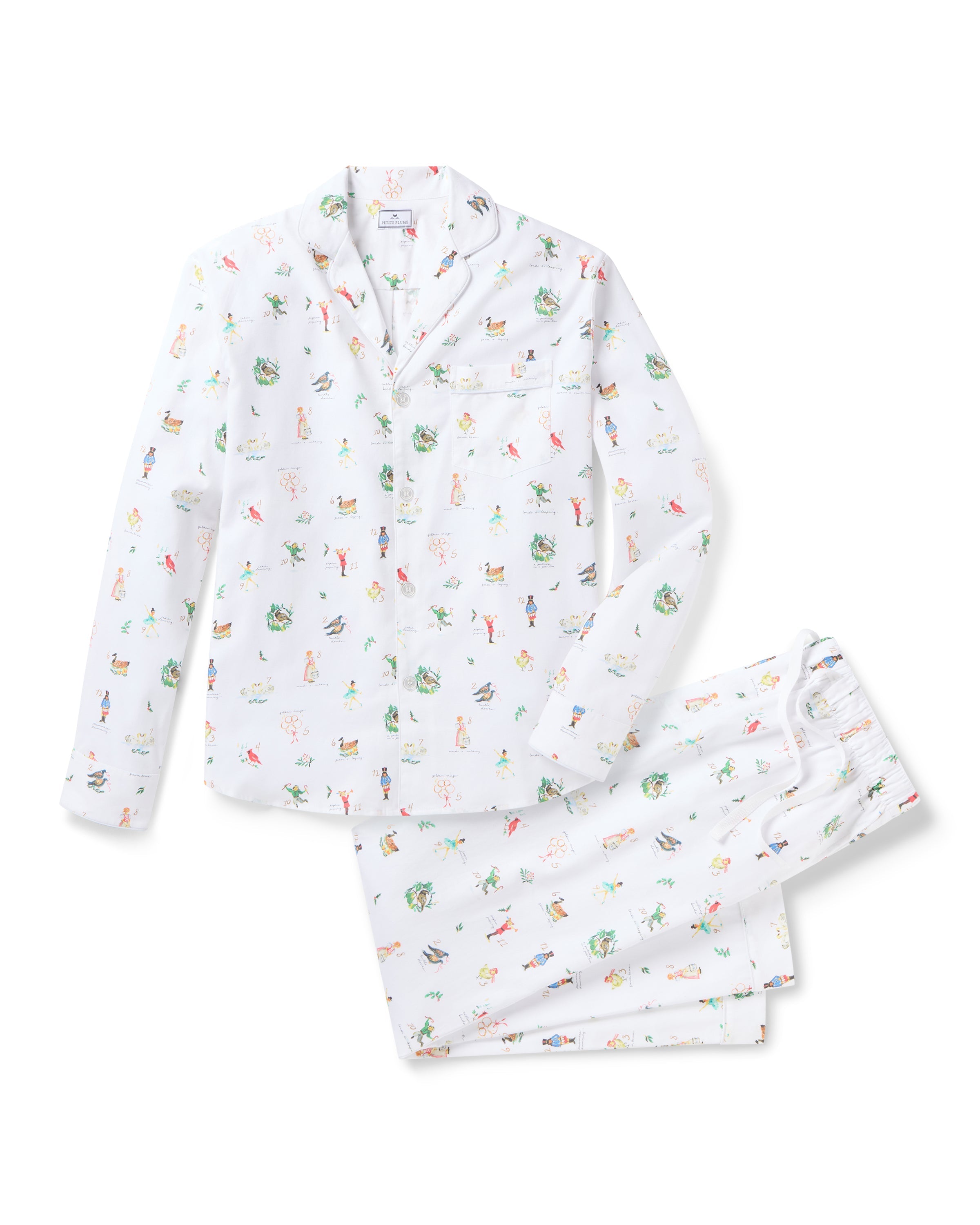 Men's Twill Pajama Set in 12 Days of Christmas