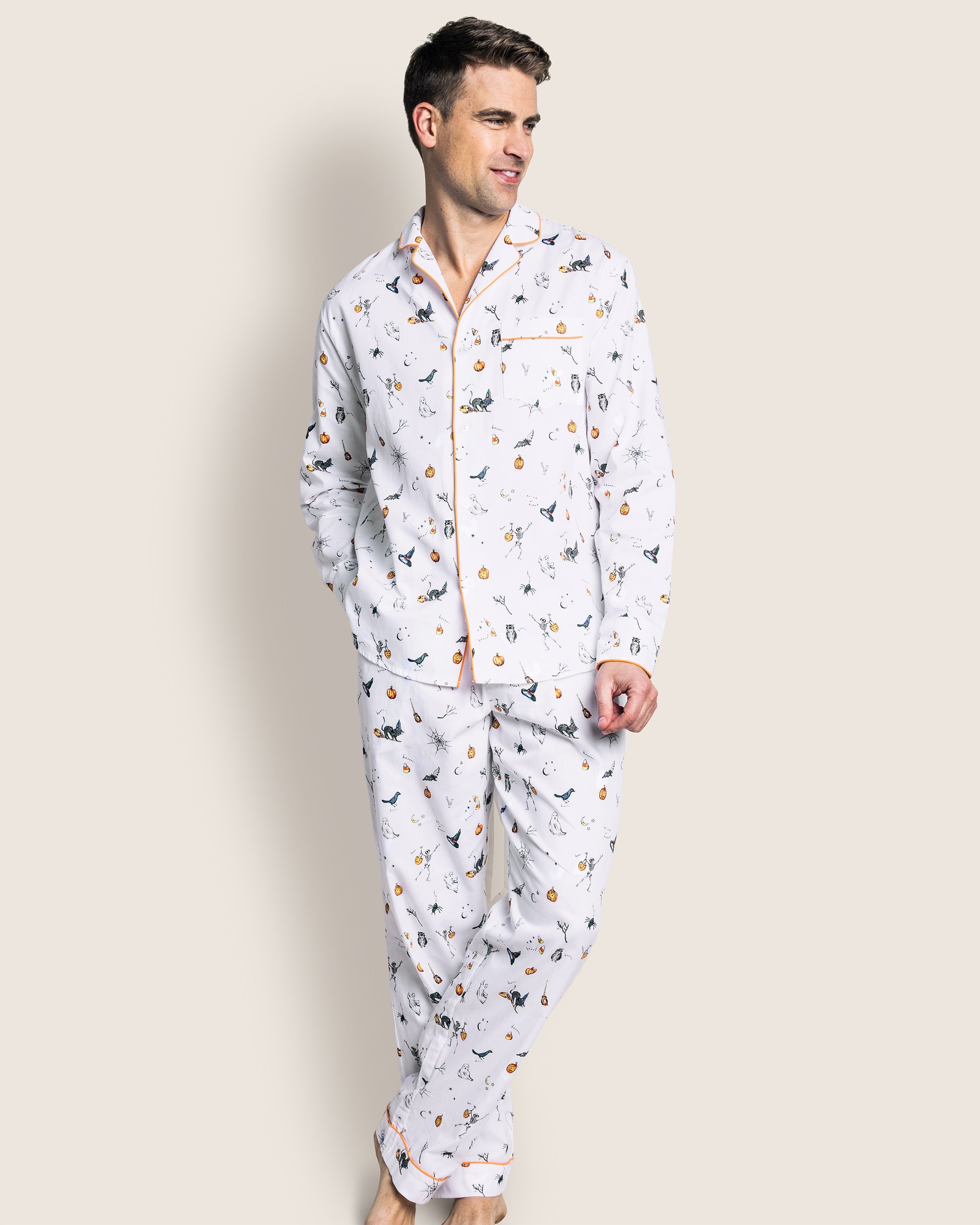 Men’s Twill Pajama Set in Trick or Treat