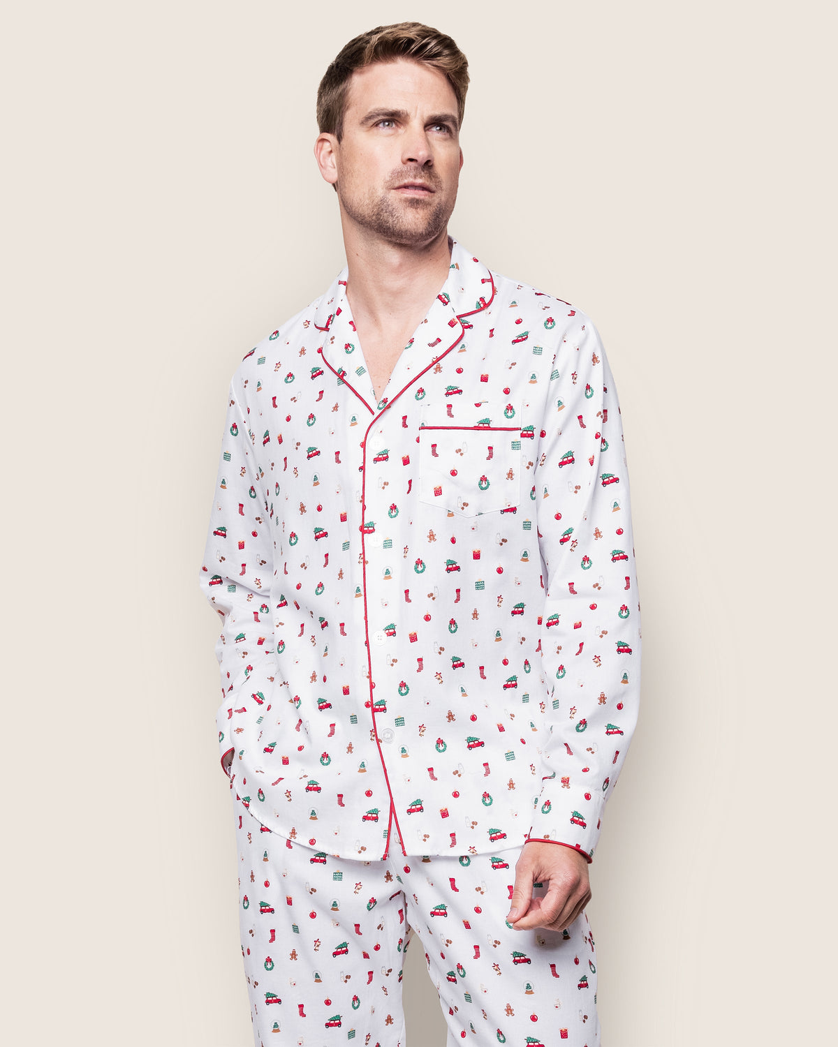 Men’s Twill Pajama Set in Winter Nostalgia