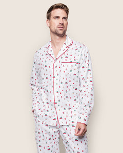 Men’s Twill Pajama Set in Winter Nostalgia