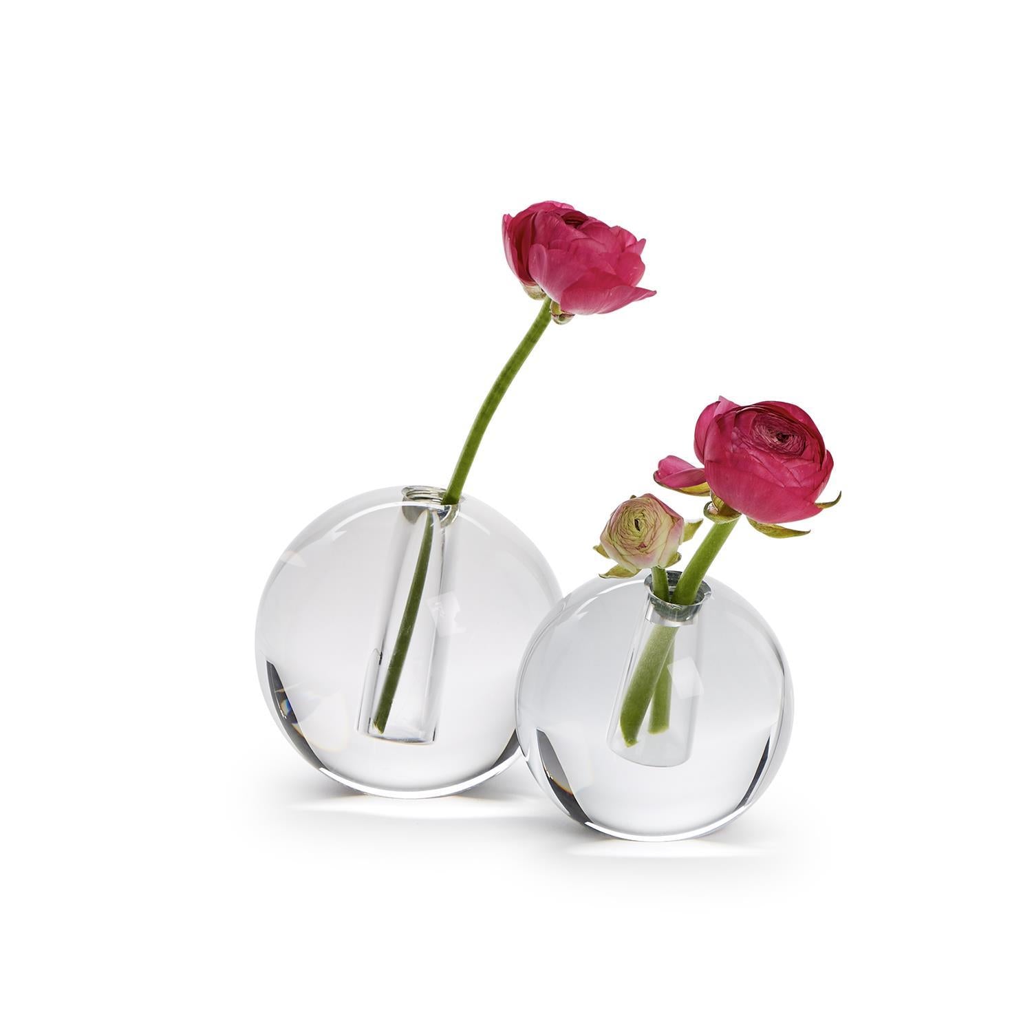 Perfect Circles Crystal Vases, Set of 2