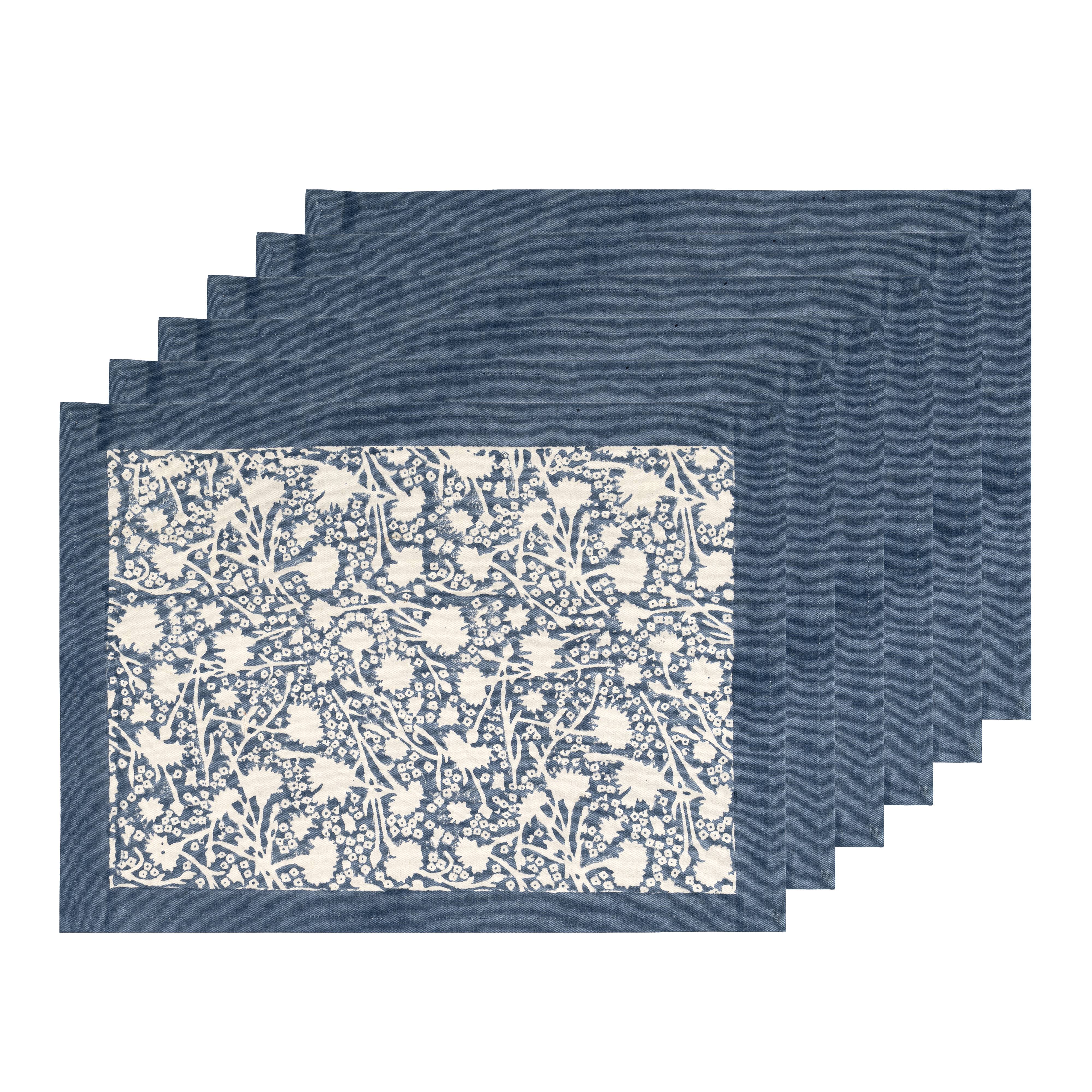 Meadows Placemats Bleu, Set of 6