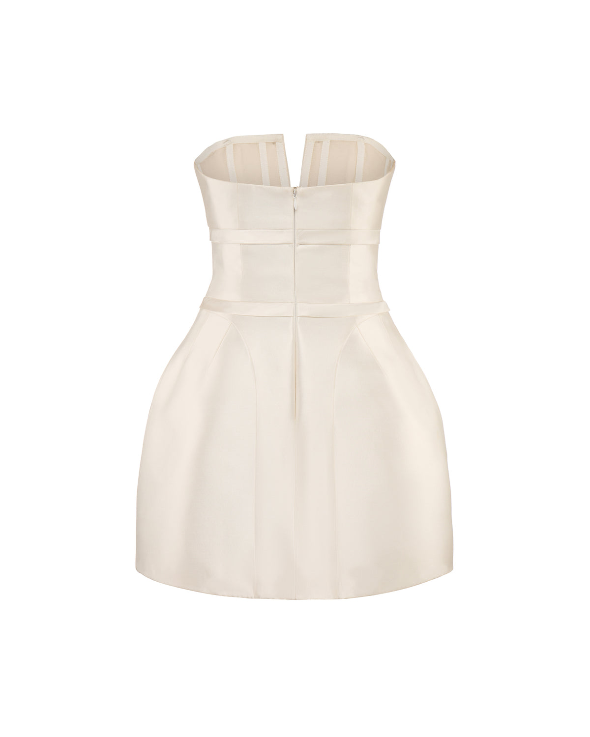 Ottilie Dress in Ivory Silk Wool