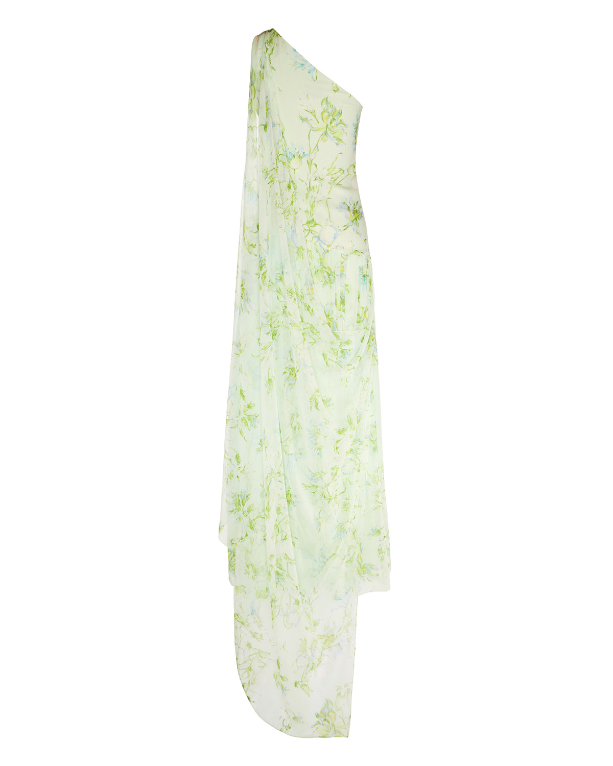 Remy Dress in Celadon Bloom Silk Chiffon