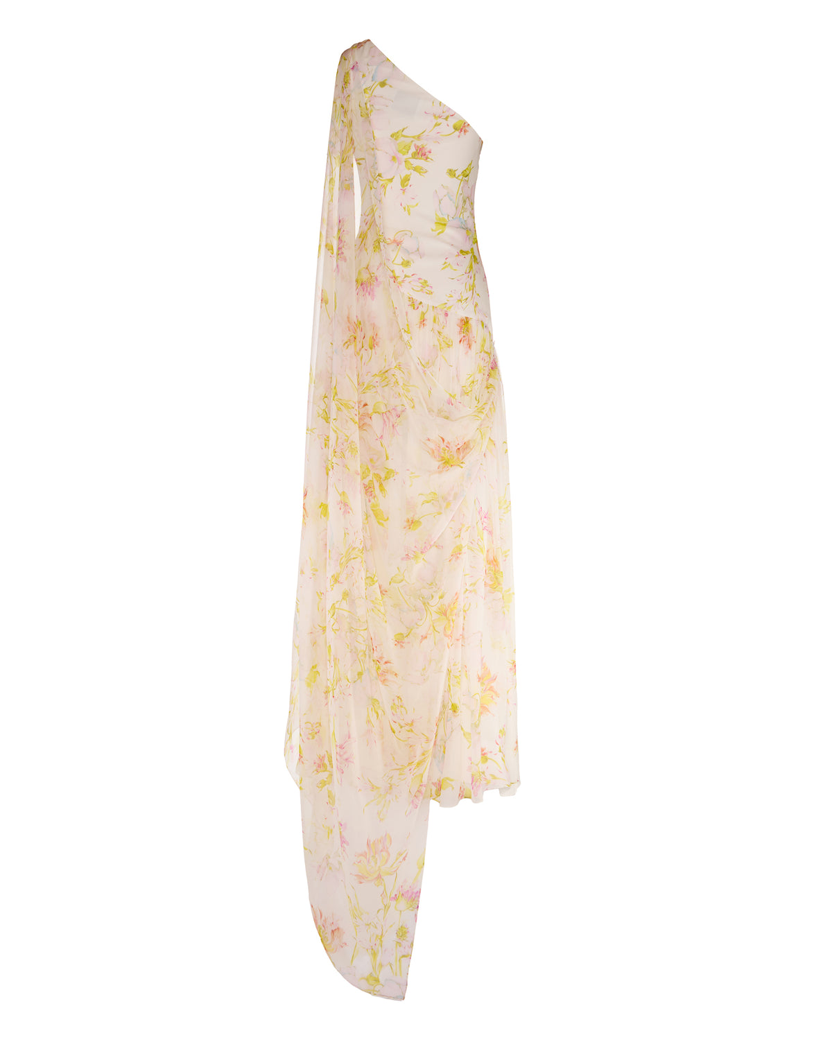 Remy Dress in Ivory Bloom Silk Chiffon