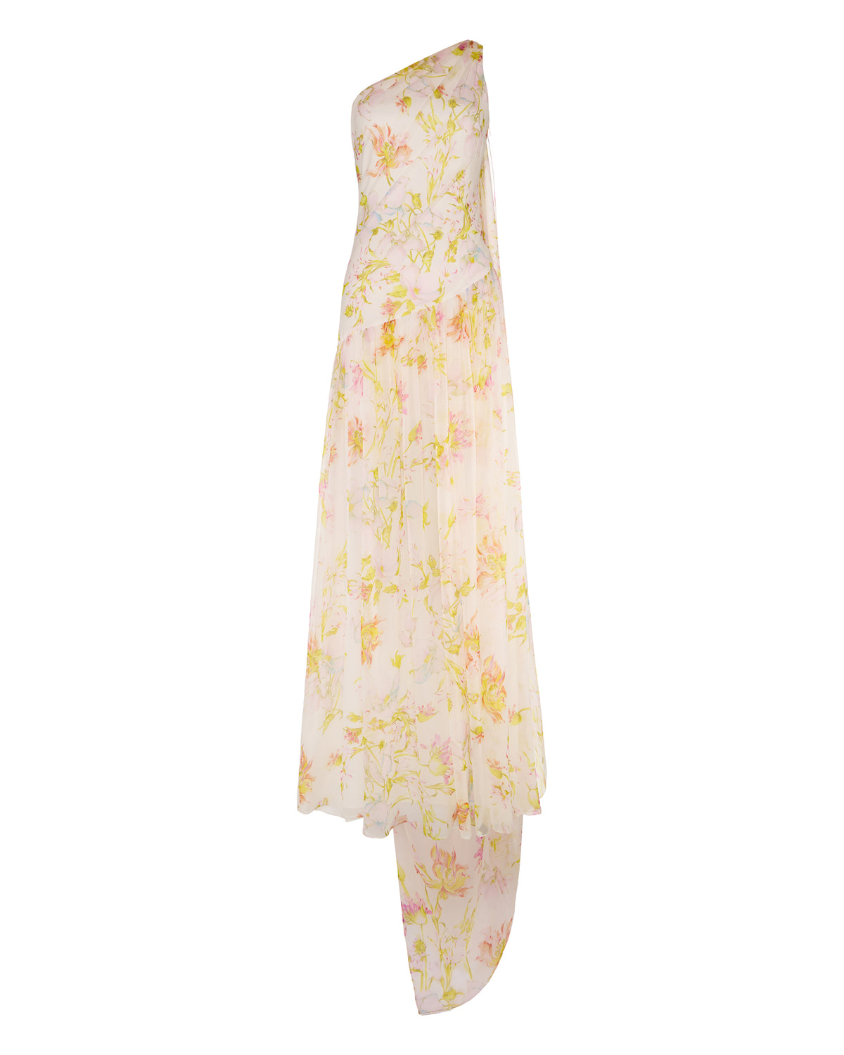 Remy Dress in Ivory Bloom Silk Chiffon