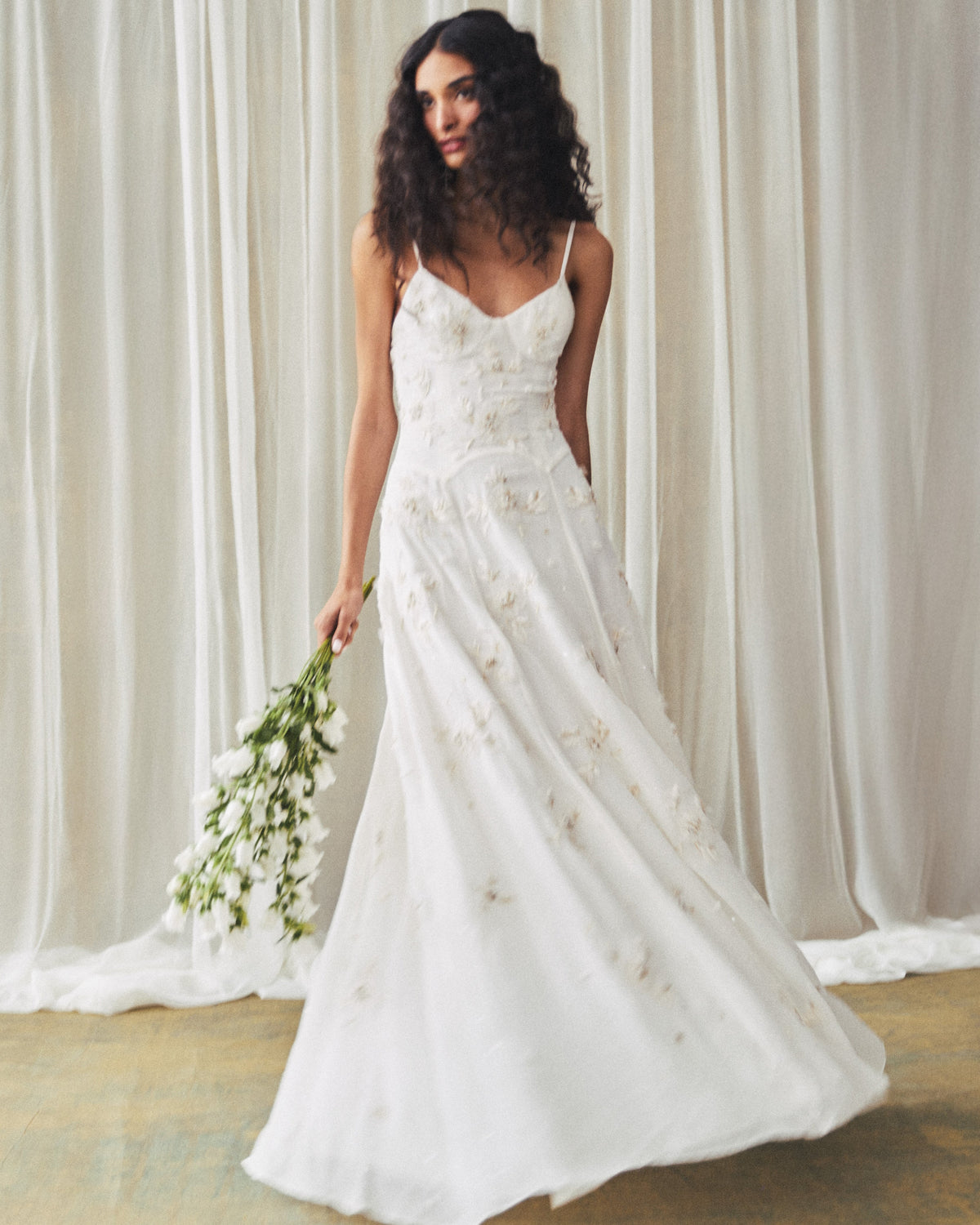 Liv Gown in Ivory with Wildflower Clusters