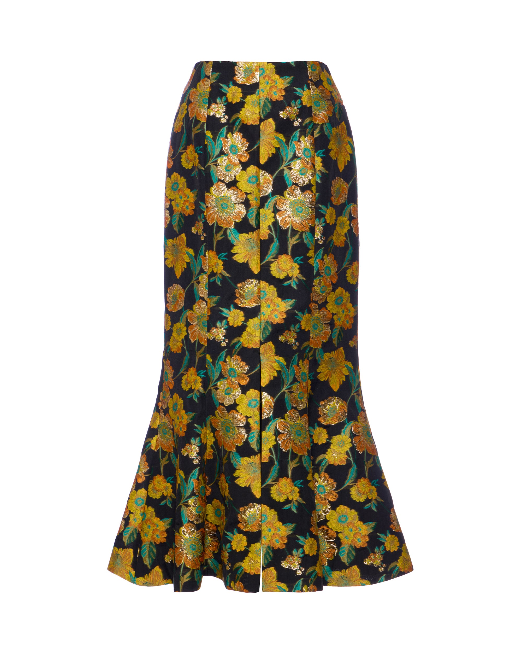 Elys Skirt in Metallic Citrine Brocade