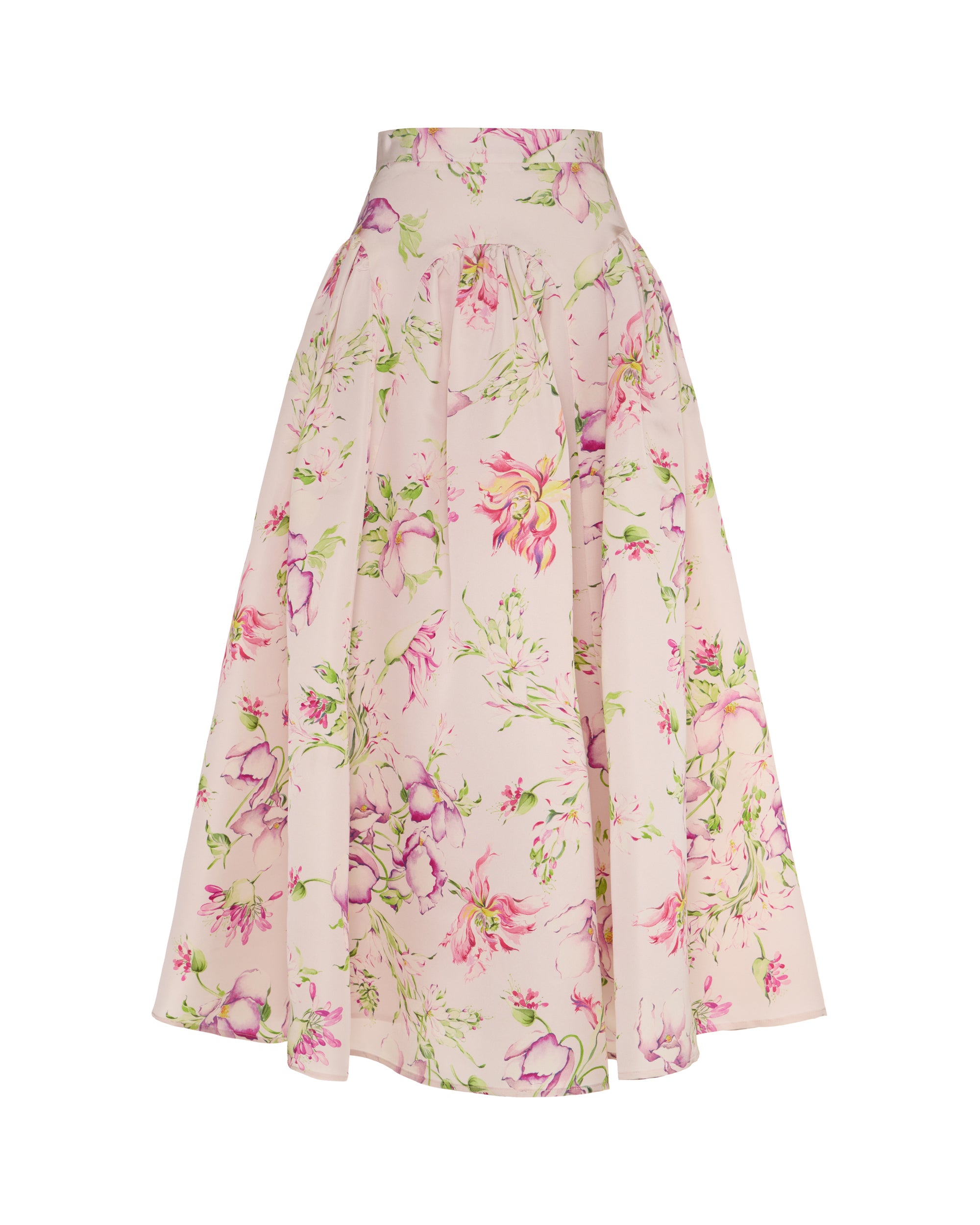 Clementine Skirt in Quartz Bloom Silk Faille