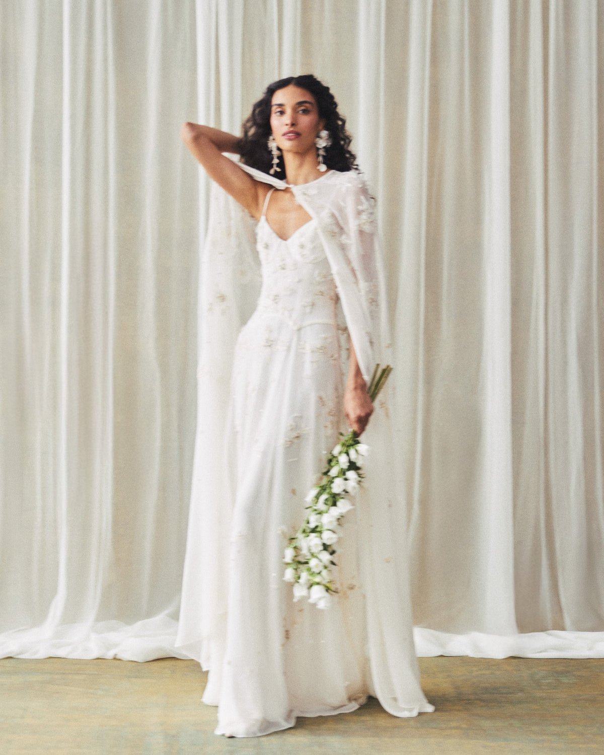 Liv Gown in Ivory with Wildflower Clusters