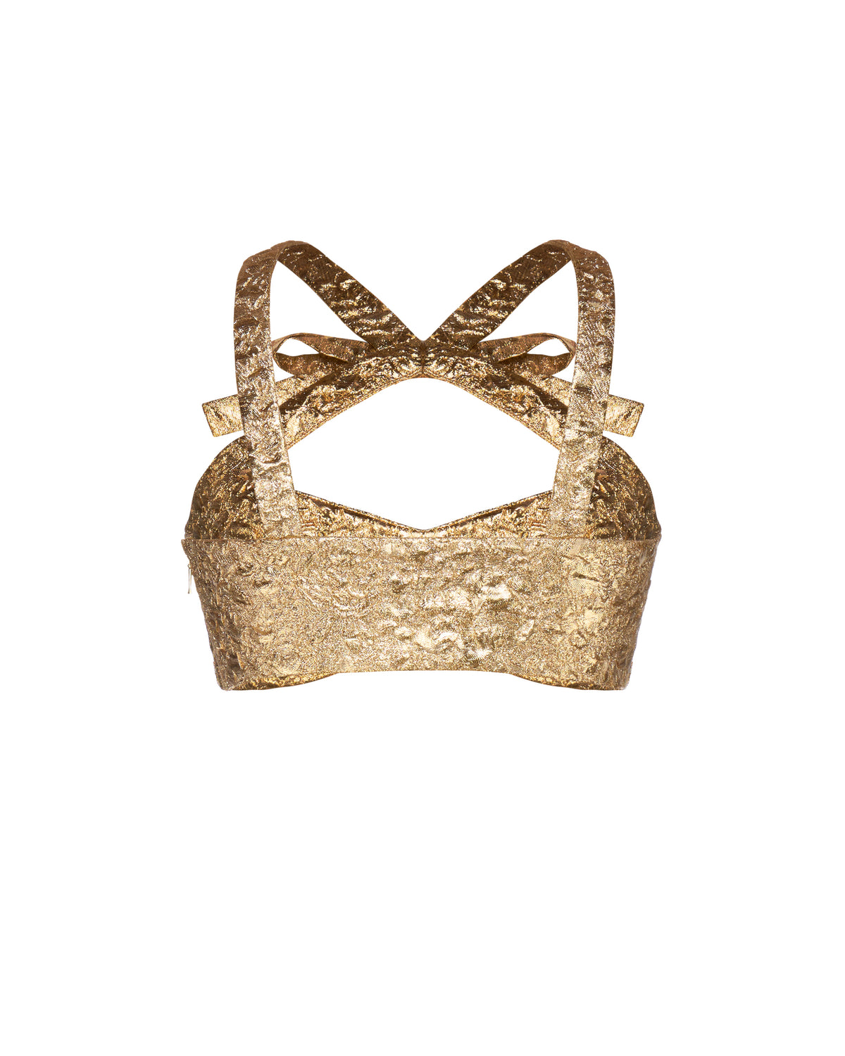 Olivia Bow Top in Gold Brocade