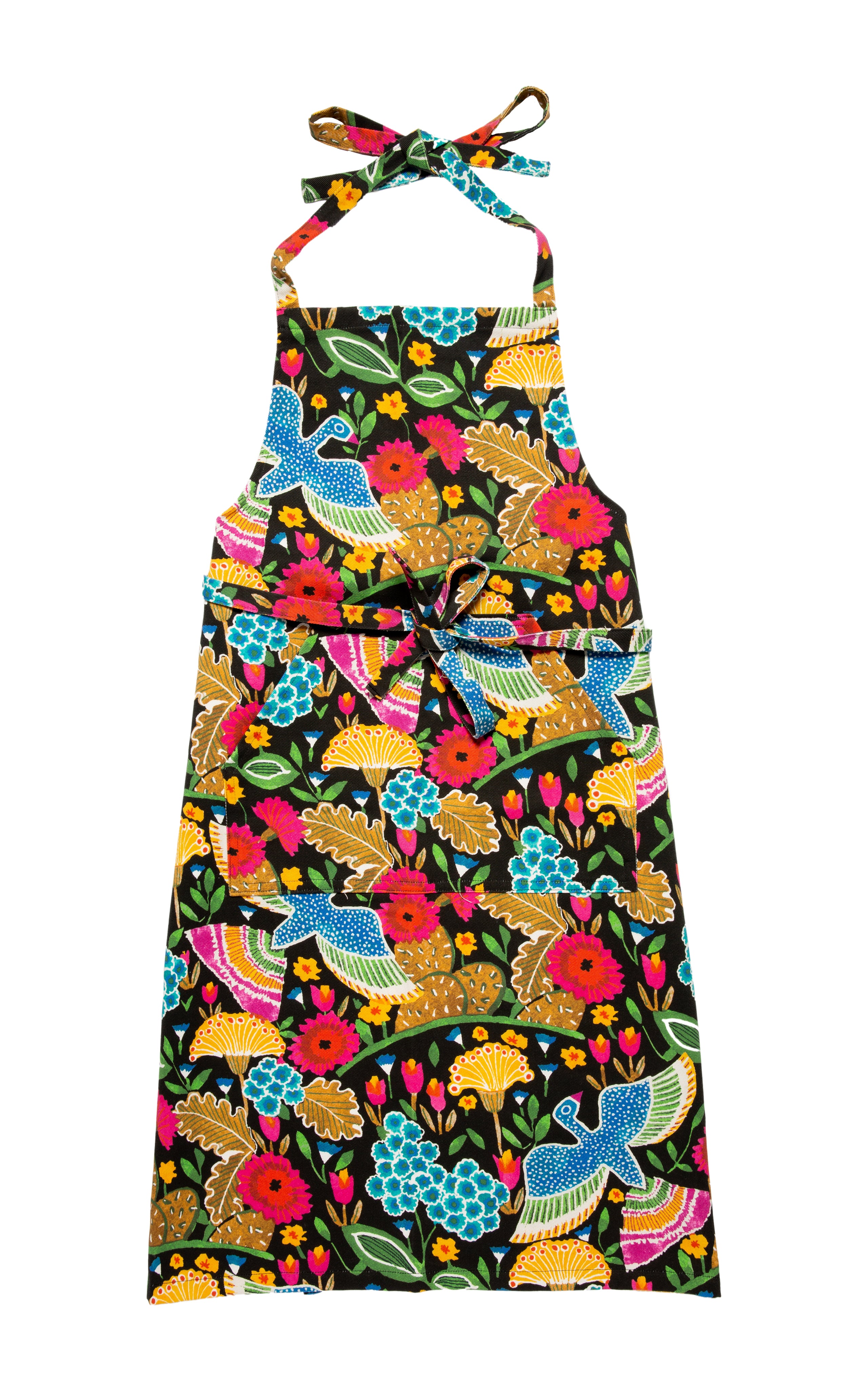 Apron With Pocket in Colombo Nero Multicolor