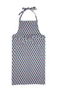 Apron With Pocket in Cubo Giallo/Fuxsia Blue