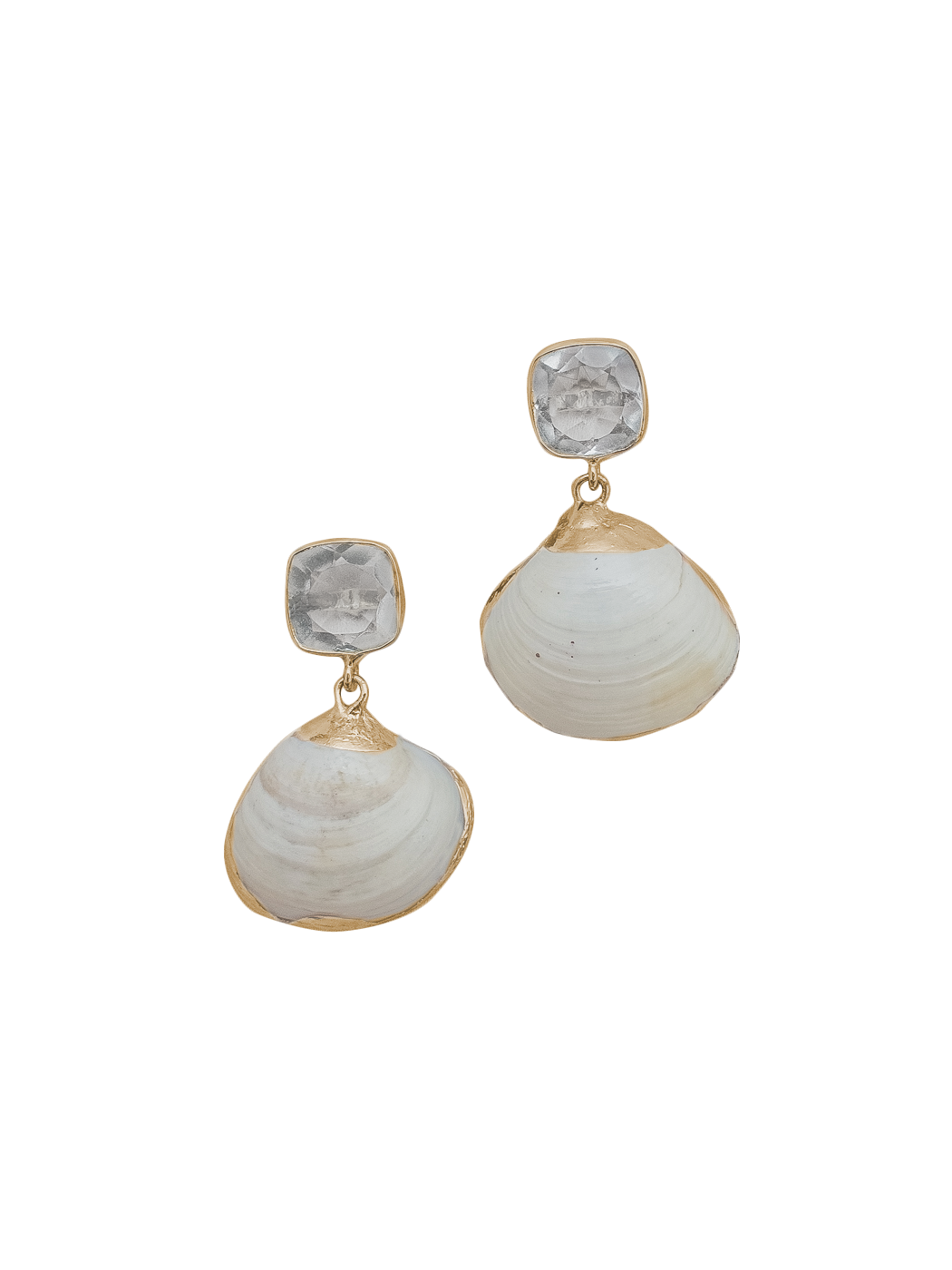 Aqua Earrings in White